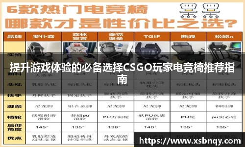 提升游戏体验的必备选择CSGO玩家电竞椅推荐指南